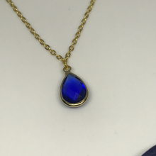 Cargar imagen en el visor de la galería, Lucky Evil Eye, Dark Blue Drop Pendant, Gold Color Necklace