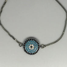 Load image into Gallery viewer, Adjustable Lucky Evil Eye Silver Color Bracelet (max 8 inches)