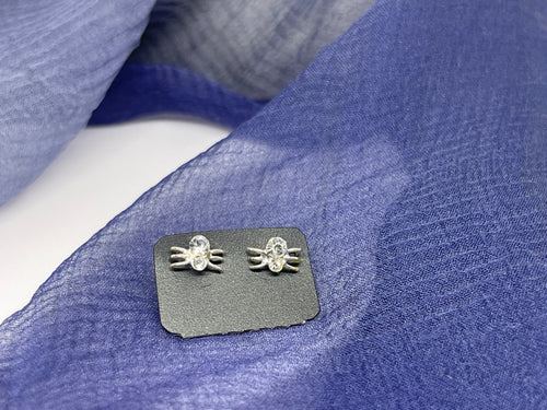 925 Silver Mini Transparent Zirconia Stone Ant Stud Earrings