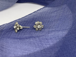 925 Silver Flower with Zirconia Stone Stud Earrings