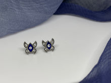 Load image into Gallery viewer, 925 Silver  Evil Eye with Wings Stud Earrings