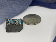 Cargar imagen en el visor de la galería, 925 Silver Rose Bird Shaped Blue Beaded Stud Earrings