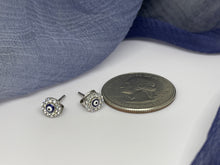 Cargar imagen en el visor de la galería, 925 Silver Mini Evil Eye Zirconia Stone Stud Earring