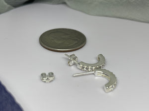 925 Silver Transparent Gems Stud Earrings