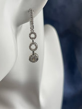 Cargar imagen en el visor de la galería, 925 Silver Transparent Gems Hanging Hoop Earrings