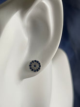 Load image into Gallery viewer, 925 Silver Evil Eye Round Stud Earring