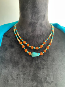 Double Strand Necklace with mixed materials