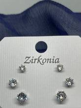 Load image into Gallery viewer, Zirconia Stud Earrings (3 Sizes)