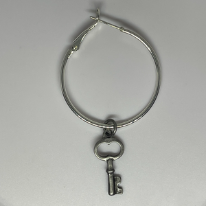 Lucky Hoop earring with key figure (one piece only)