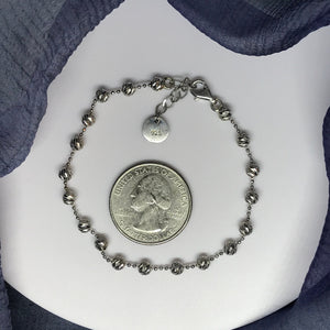 925 Silver Ball Bracelet Size 7''+1'' extension