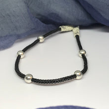 Load image into Gallery viewer, Hand-Woven Silver Bracelet, Size 7 1/2&#39;&#39;, love everywhere