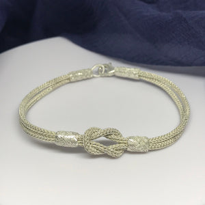 Hand-Woven Silver Bracelet Size 7 1/2'', grace