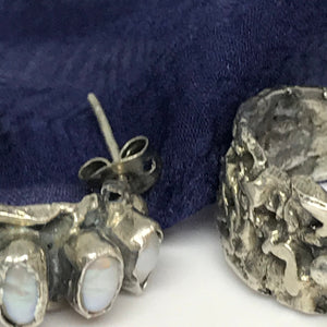 Vintage Silver Stud Pearl Earring