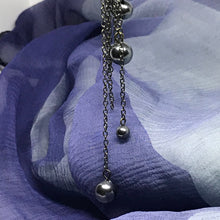 Cargar imagen en el visor de la galería, Adorable, Earring Drop Chain with white and gray beads (only 1 piece) (length 8&#39;&#39;)