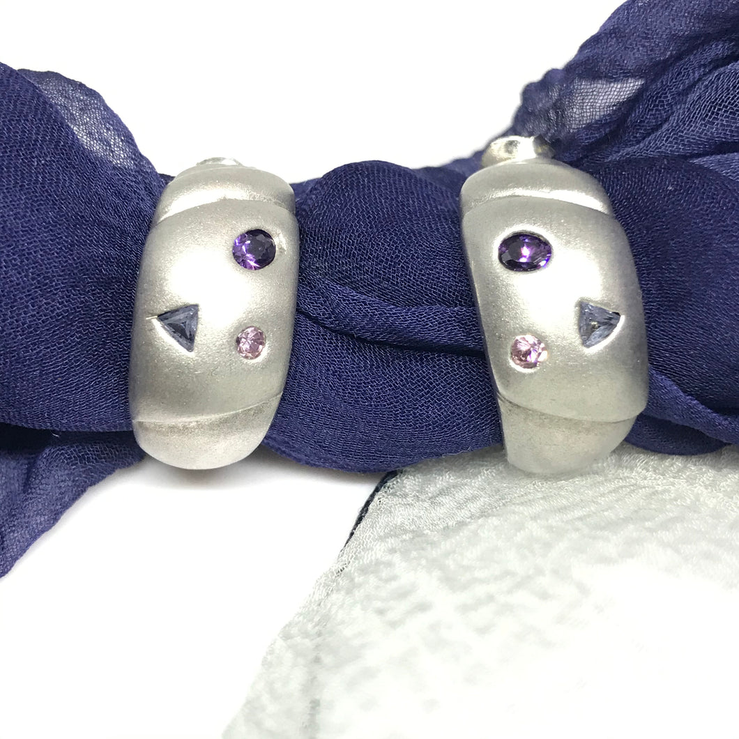 Silver Purple Amethyst Stud Earring