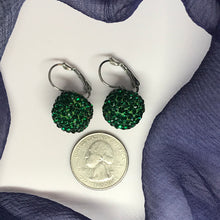 Load image into Gallery viewer, Elf, Green Beaded Ball Earring &amp; Purple Beaded Ball Earring