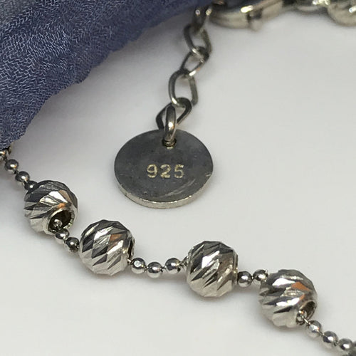 925 Silver Ball Bracelet Size 7''+1'' extension