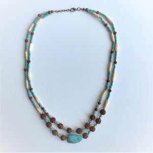 Double Strand Necklace with mixed materials